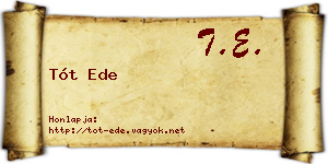 Tót Ede névjegykártya